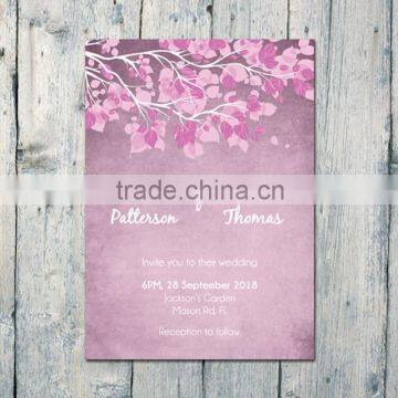 Hot Sale Charming Romantic Purple Wedding Invitations With Rose Pattern photo-2