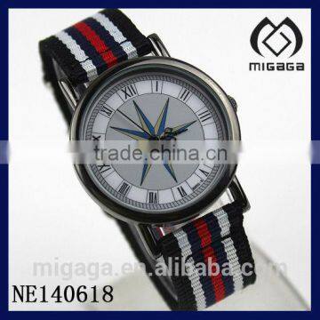 fashion Eight Pointed Star boys nylon quartz wristwatches*cheap wholesale Eight Pointed Star wristwatches nylon strap