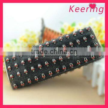 new arrival ghost head red crystal rhinestone mesh roll wholesale WRT-007