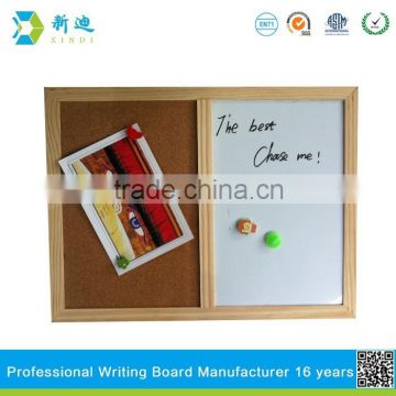 Lanxi xindi wood frame half white board pin board for teaching