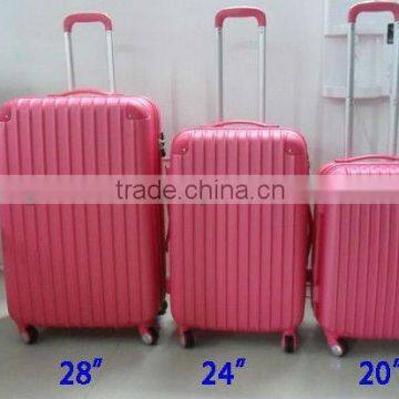 ABS 3 pcs set drawbar airport rolling rotary coner hard shell travel trolley luggage