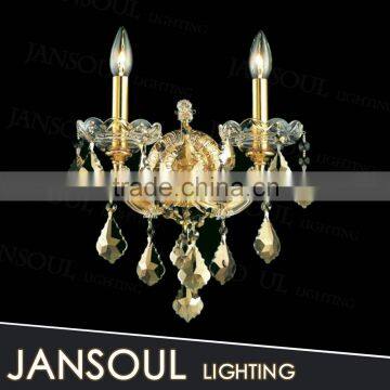 Zhongshan Traditional Cheap Vintage 2 Lights Brass Wall Lamp Lighting Fixtures Mounted Crystal Chandelier for Bathroom