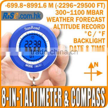 Barometer 8 in 1 Thermometer -699~8991m Altitude LCD Digital Compass Altimeter