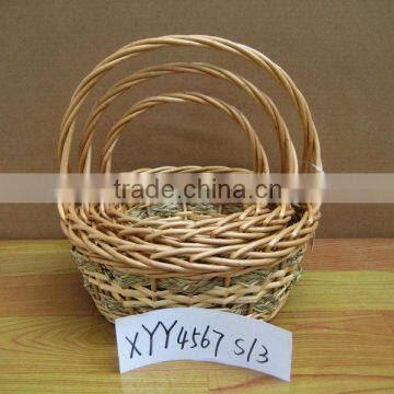 small round beautiful design Willow Wicker Baskets for Flowers from Linyi