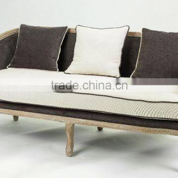 American country style Mashup fabric sofa/wooden fabric couch(CH-866-OAK)