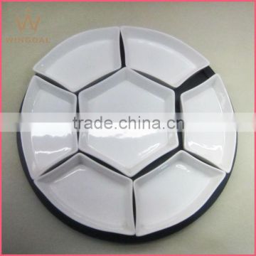 white porcelain 7 compartment dinner set with MDF tray