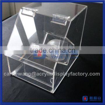 China Manufacture good price acrylic storage high quality food box with hinged lid