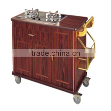 High quality mobile hotel flambe trolley with competetive price