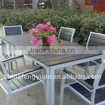 Plastic wood garden furniture, Polystyrene material, waterproof dining set