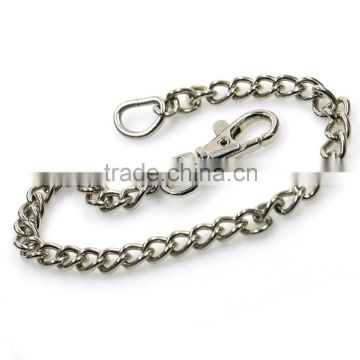 Custom metal chains key chain holder with snap hook and d ring for hand bags