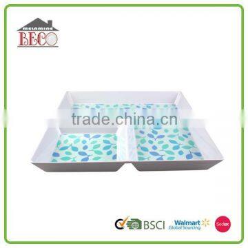 Affordable Blue Leaves Colored Plastic Dinnerware Sets