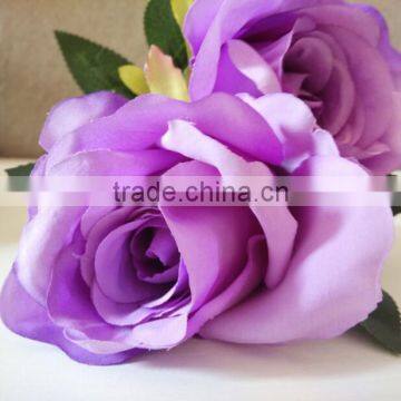 S.S.-wholesale artificial purple silk rose flower head