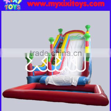 2016 summer large inflatable water slide with pool, inflatable water pool slide