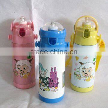 Children double wall S/S vacuum water bottle with strap