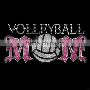 Volleyball mom glitter rhinestone heat transfer vinyl