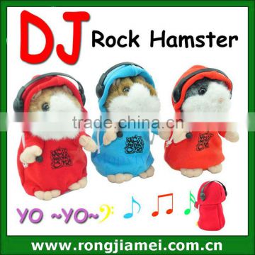 DJ rock hamster toy for children gift ,voice recording hamster,repeat hamster