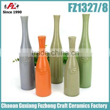 Quality colorful bottle shaped small ceramic flower vases