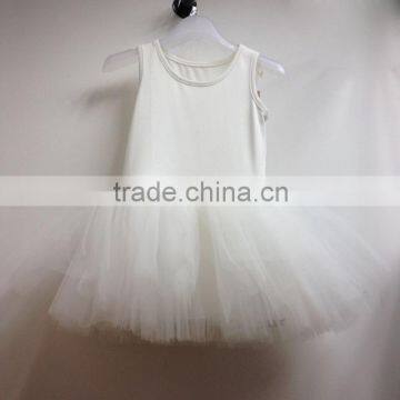 White round neck sleeveless one piece girls party dresses birthday tutu dress for kids                        
                                                                                Supplier's Choice