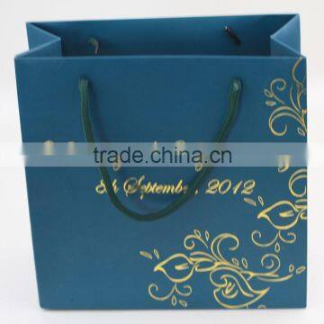 Luxury Design Blue Gift Paper Hand Bag With Hot Foiling-IMG0281 photo-3