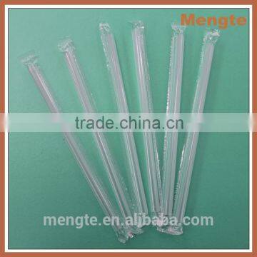 Cheap price film wrapped plastic transparent straw in bulk