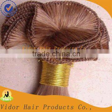 Most popular factory price stock 100% human hair hand tied weft virgin remy brazilian hair extension