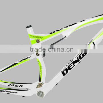 26er full suspension carbon frame, mountain bicycle frame, dengfu hot sale full suspension mtb frame FM076