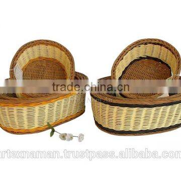 Cheap rattan bread basket / Eco-friendly rattan laundry basket / rattan cutlery basket from Vietnam