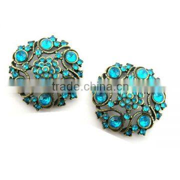 wholesale elegant rhinestones turquoise shoe clip accessories for bridal wedding <DSCA4248-01>