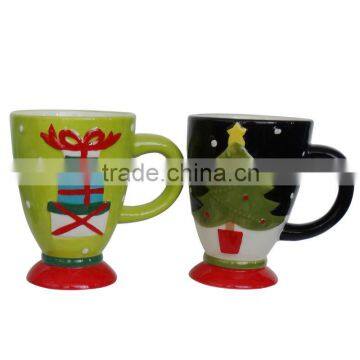 Christmas ceramic goblet mug