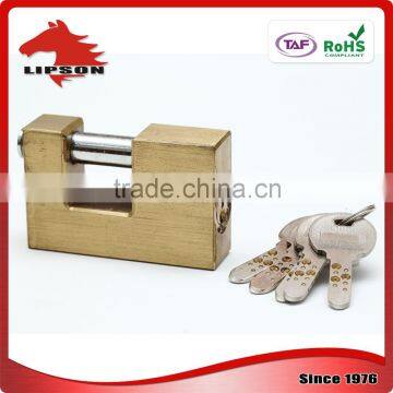 Lipson LS-200K Series Hardened Steel Shackle Kaba Key Rectangular Brass Padlock photo-5