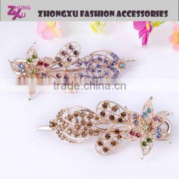 latest new high quality ladys custom rhinestone flower hair clips