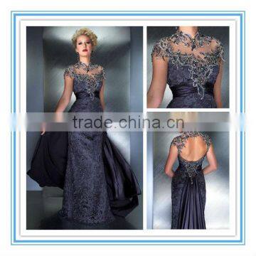 Lastest High Collar Patterns of Lace Evening Dresses (EVMA-1021)