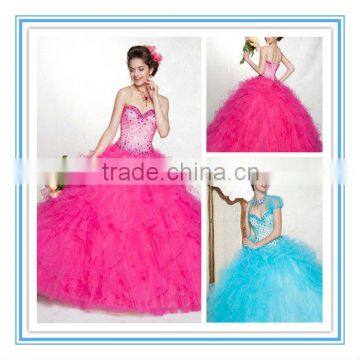 Shining Sweetheart Heart Strapless Beads Quinceanera Dress Pictures(QUMO-1009)