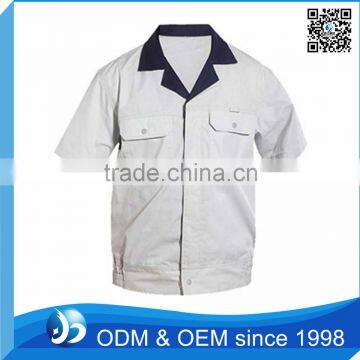 Custom 100% Cutton Mens Workwear Short Sleeved Blouse Work Shirt
