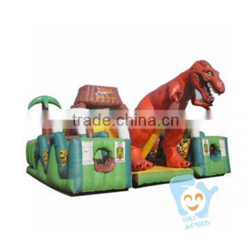 MOQ 1pc 0.55mm pvc tarpaulin inflatable dinosaur bounce house