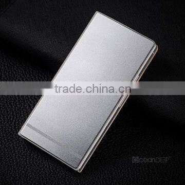 hot product 2014 new trendy aluminum flip leather case for Huawei Ascend P6