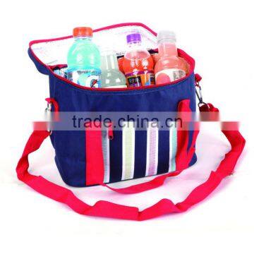 600D Stripe cooler bag with tote handle