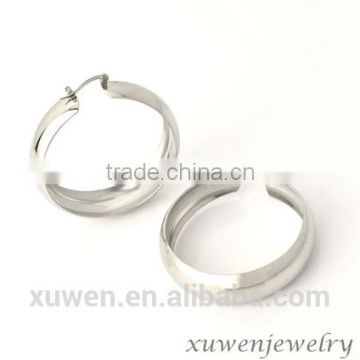 silver tone stainless steel fashion initial earrings