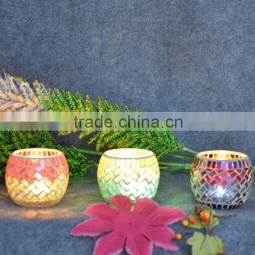 glass mosaic candle holder