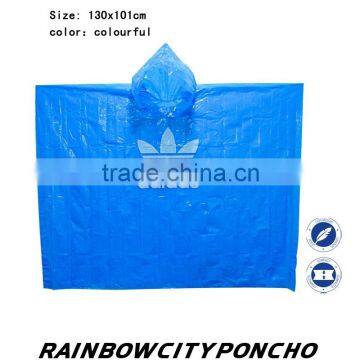 disposable one time PE rain cape poncho for promotion with logo printing