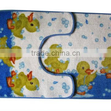 Double printing fabric bath mat