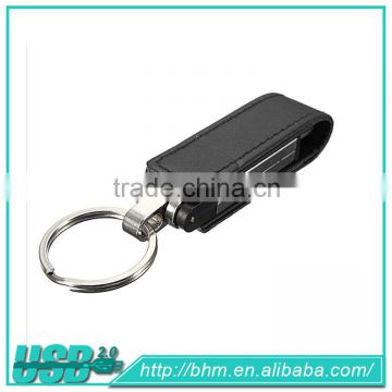 Factory promotion gift leather portable usb memory disk