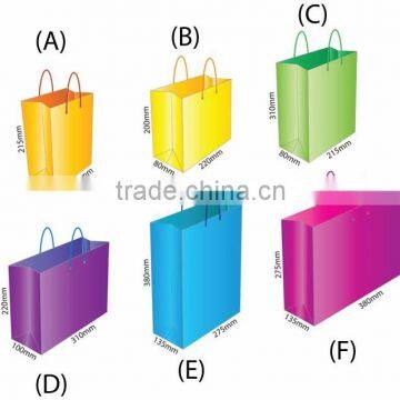 Various sizes colorful shopping luxury recyclable custom paper bag