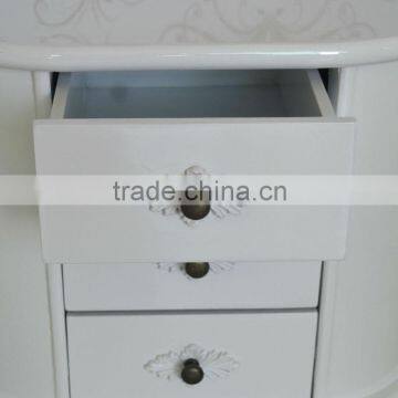 Provence Modern White Lacquer Bedroom Cupboards Design Bedside Chest Table Oval Living Room Cabinet Wooden Sideboard photo-5