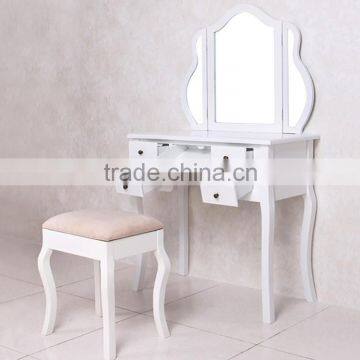 French Country Shabby Chic Makeup Mirrored Furniture Dressing Table photo-6