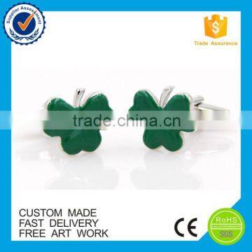 Green leaves suit shirt cufflinks with custom Logo