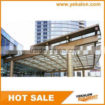 Yekalon Large Outdoor Decorative and Practical Tempered Glass Entrance Awning Canopy System