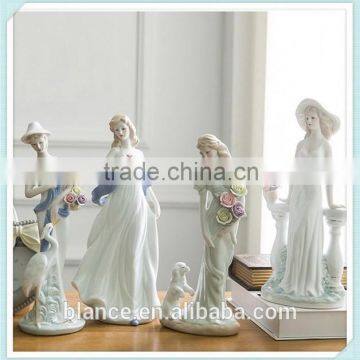 European ceramic dancing girl figurine for home decoration