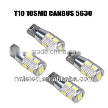 Factory wholsale auto led lamp t10 5630 10smd CANBUS light with heating board