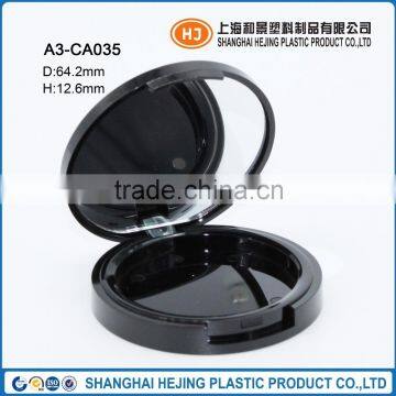 Empty round compact powder case with mirror